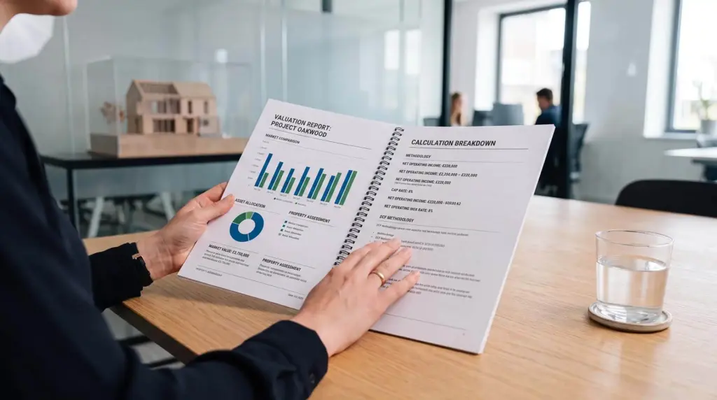 Druckfrischer Bewertungsbericht mit transparenten Analysedaten und Marktwertberechnung